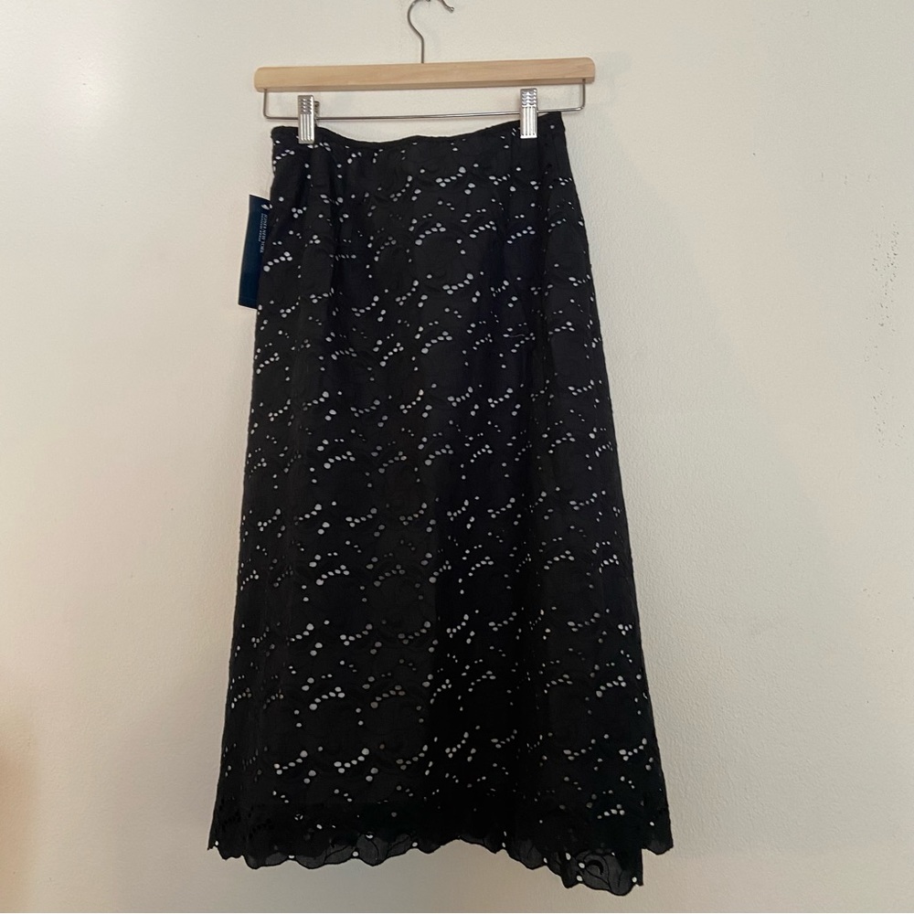 Jones New York Black Eyelet Skirt - Size 14W